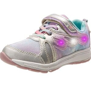 Wide - Kids Light-Up Sneakers - Silver and Pink